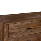 Commode 6 tiroirs, bois de manguier, finition noyer