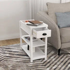 Table d'appoint étroite avec tiroirs et rangement à couvercle rabattable - 11,81 x 23,62 x 23,62