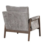 Fauteuil d'appoint en velours et bois massif de style Mid-Century avec coussin d'assise épais