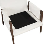 Fauteuil d'appoint en velours et bois massif de style Mid-Century avec coussin d'assise épais