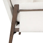 Fauteuil d'appoint en velours et bois massif de style Mid-Century avec coussin d'assise épais