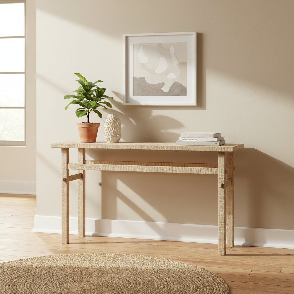 Petite console en bois blond
