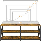 Meuble TV console vintage en bois à 3 niveaux pour téléviseurs jusqu'à 70 pouces