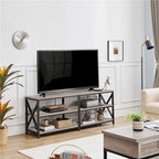 Meuble TV console vintage en bois à 3 niveaux pour téléviseurs jusqu'à 70 pouces