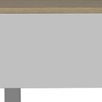Table basse relevable rectangulaire en bois manufacturé chêne clair et blanc 32 - 21,4 H x 31,5 L x 21,4 P