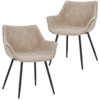 Chaise de salle à manger avec pieds en métal, lot de 2 - Vert olive - 24,5Px25,2Lx33H
