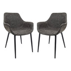 Chaise de salle à manger avec pieds en métal, lot de 2 - Vert olive - 24,5Px25,2Lx33H