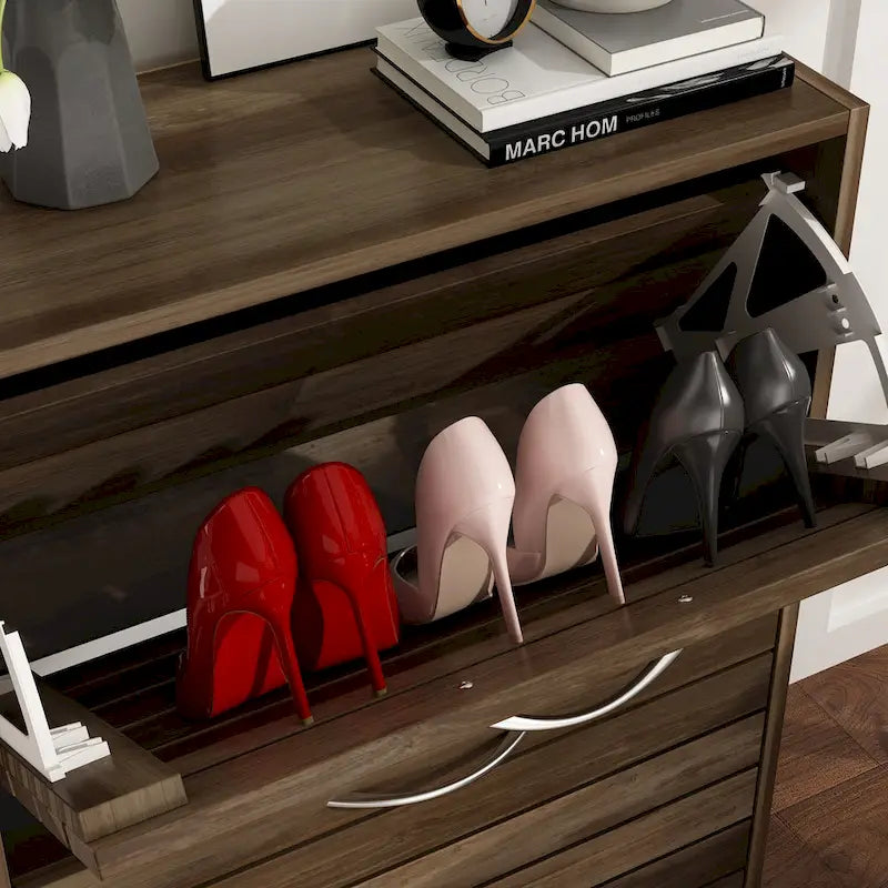 Étagère à chaussures 2 niveaux Meuble à chaussures Gain de place