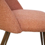 Chaise de salle à manger moderne capitonnée à découpe, pieds en noyer (lot de 4)
