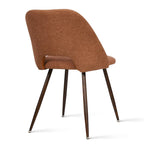 Chaise de salle à manger moderne capitonnée à découpe, pieds en noyer (lot de 4)