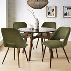 Chaise de salle à manger moderne capitonnée à découpe, pieds en noyer (lot de 4)