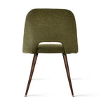 Chaise de salle à manger moderne capitonnée à découpe, pieds en noyer (lot de 4)