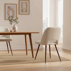 Chaise de salle à manger moderne capitonnée à découpe, pieds en noyer (lot de 4)