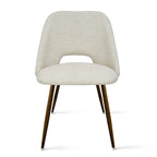 Chaise de salle à manger moderne capitonnée à découpe, pieds en noyer (lot de 4)