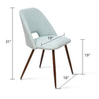 Chaise de salle à manger moderne capitonnée à découpe, pieds en noyer (lot de 4)
