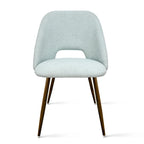 Chaise de salle à manger moderne capitonnée à découpe, pieds en noyer (lot de 4)