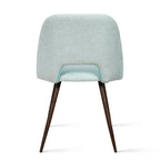 Chaise de salle à manger moderne capitonnée à découpe, pieds en noyer (lot de 4)