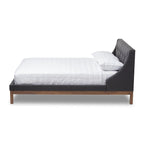 Lit plateforme en tissu contemporain