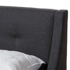 Lit plateforme en tissu contemporain