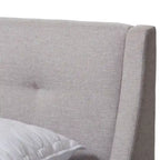 Lit plateforme en tissu contemporain