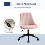 Chaise de bureau mi-hauteur, Fauteuil de bureau en velours pivotant en forme de coquille pour la maison ou la chambre