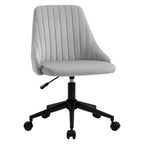 Chaise de bureau mi-hauteur, Fauteuil de bureau en velours pivotant en forme de coquille pour la maison ou la chambre