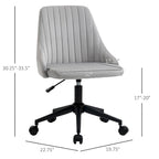 Chaise de bureau mi-hauteur, Fauteuil de bureau en velours pivotant en forme de coquille pour la maison ou la chambre