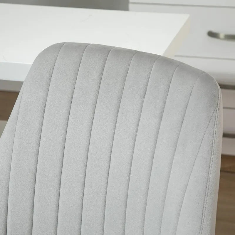 Chaise de bureau mi-hauteur, Fauteuil de bureau en velours pivotant en forme de coquille pour la maison ou la chambre
