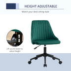 Chaise de bureau mi-hauteur, Fauteuil de bureau en velours pivotant en forme de coquille pour la maison ou la chambre