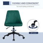 Chaise de bureau mi-hauteur, Fauteuil de bureau en velours pivotant en forme de coquille pour la maison ou la chambre