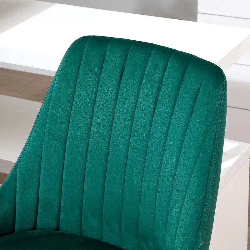 Chaise de bureau mi-hauteur, Fauteuil de bureau en velours pivotant en forme de coquille pour la maison ou la chambre
