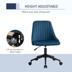 Chaise de bureau mi-hauteur, Fauteuil de bureau en velours pivotant en forme de coquille pour la maison ou la chambre