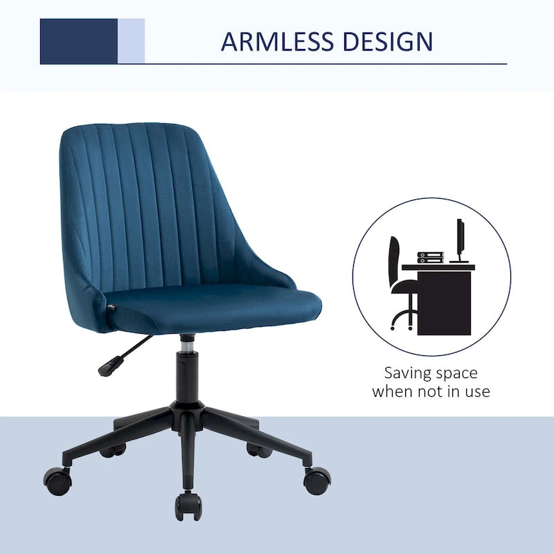 Chaise de bureau mi-hauteur, Fauteuil de bureau en velours pivotant en forme de coquille pour la maison ou la chambre
