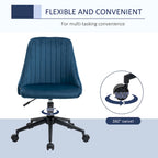 Chaise de bureau mi-hauteur, Fauteuil de bureau en velours pivotant en forme de coquille pour la maison ou la chambre