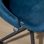 Chaise de bureau mi-hauteur, Fauteuil de bureau en velours pivotant en forme de coquille pour la maison ou la chambre
