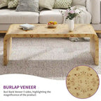 Table basse en cuir madré cintrée 45