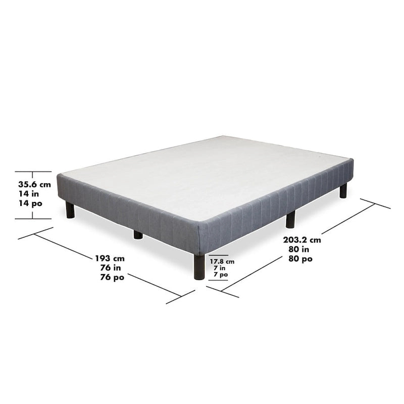 Cadre de lit très grand avec sommier tapissier renforcé et matelas à ressorts métalliques