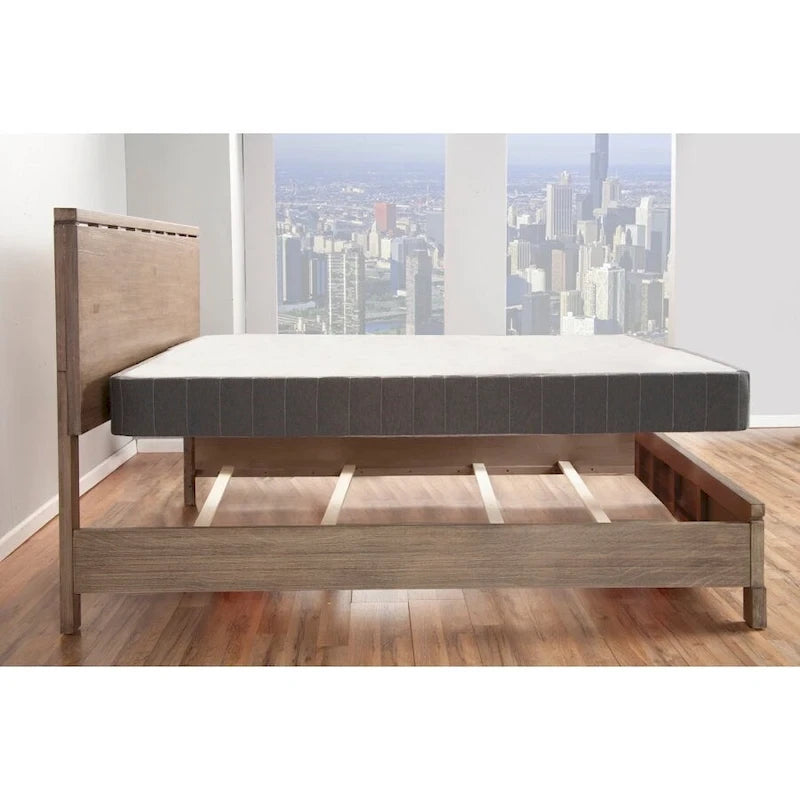 Cadre de lit très grand avec sommier tapissier renforcé et matelas à ressorts métalliques