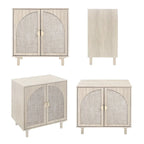 Meuble d'appoint de rangement en rotin avec portes, buffet - 75L x 40l x 80H cm