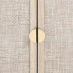 Meuble d'appoint de rangement en rotin avec portes, buffet - 75L x 40l x 80H cm