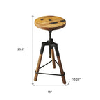 Tabouret de bar pivotant en bois de récupération