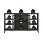 Meuble Bar Industriel, Buffet de Rangement pour Alcools, Desserte avec Range-Bouteilles et Porte-Verres 140 cm (l) x 35 cm (P) x 77 cm (H)