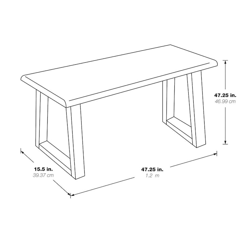 Banc, avec une finition rustique couleur sable