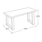 Banc, avec une finition rustique couleur sable