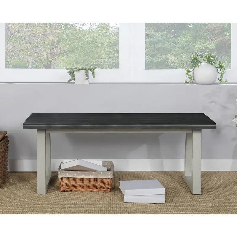 Banc, avec une finition rustique couleur sable