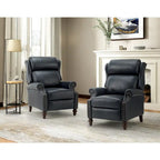 Fauteuil inclinable moderne en cuir véritable avec clous décoratifs (ensemble de 2)