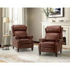 Fauteuil inclinable moderne en cuir véritable avec clous décoratifs (ensemble de 2)