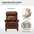 Fauteuil inclinable moderne en cuir véritable avec clous décoratifs (ensemble de 2)