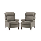 Fauteuil inclinable moderne en cuir véritable avec clous décoratifs (ensemble de 2)
