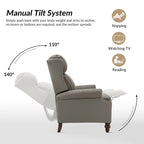 Fauteuil inclinable moderne en cuir véritable avec clous décoratifs (ensemble de 2)